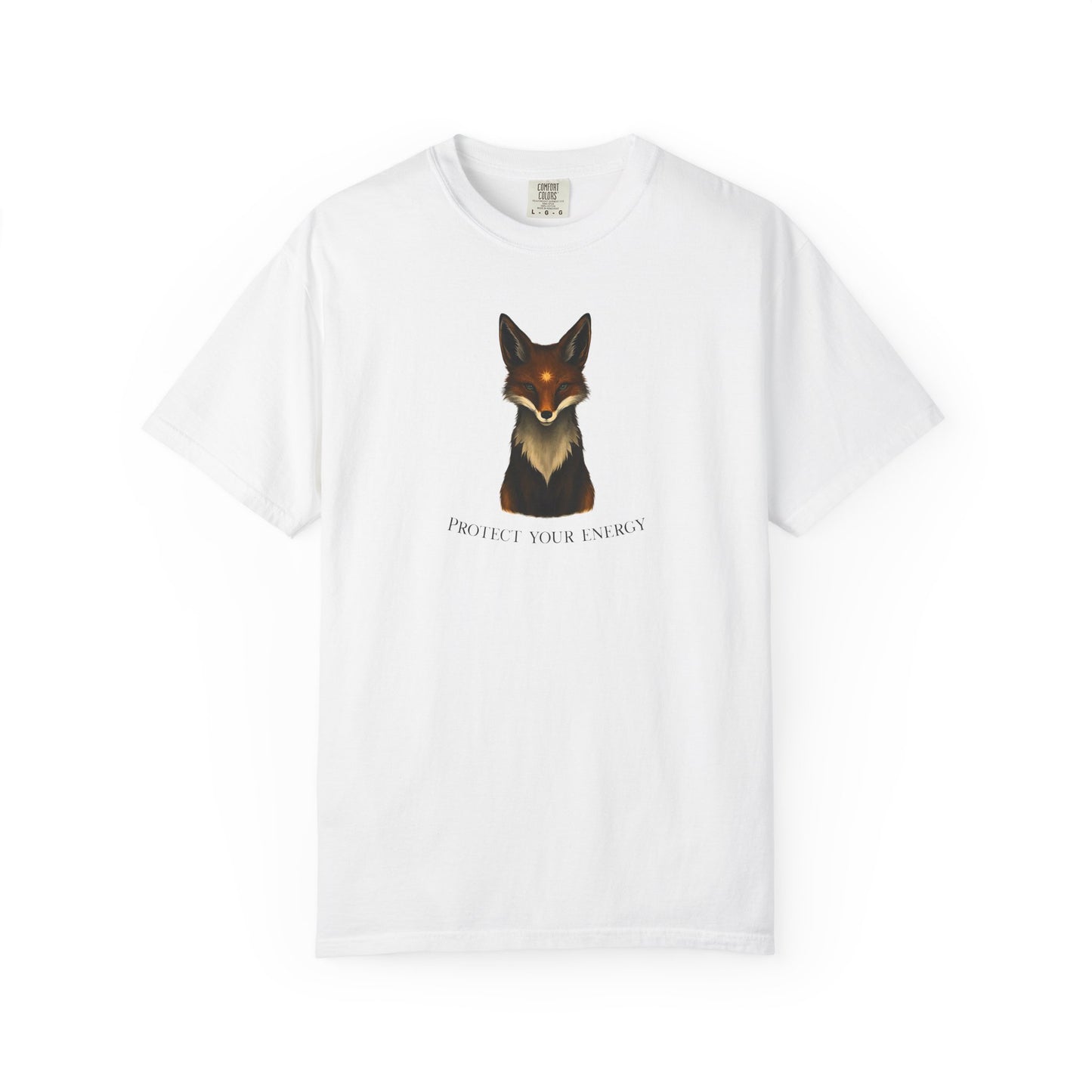 "Protect Your Energy" Fox T-Shirt - Spiritual Graphic Tee with Minimalist Animal Design