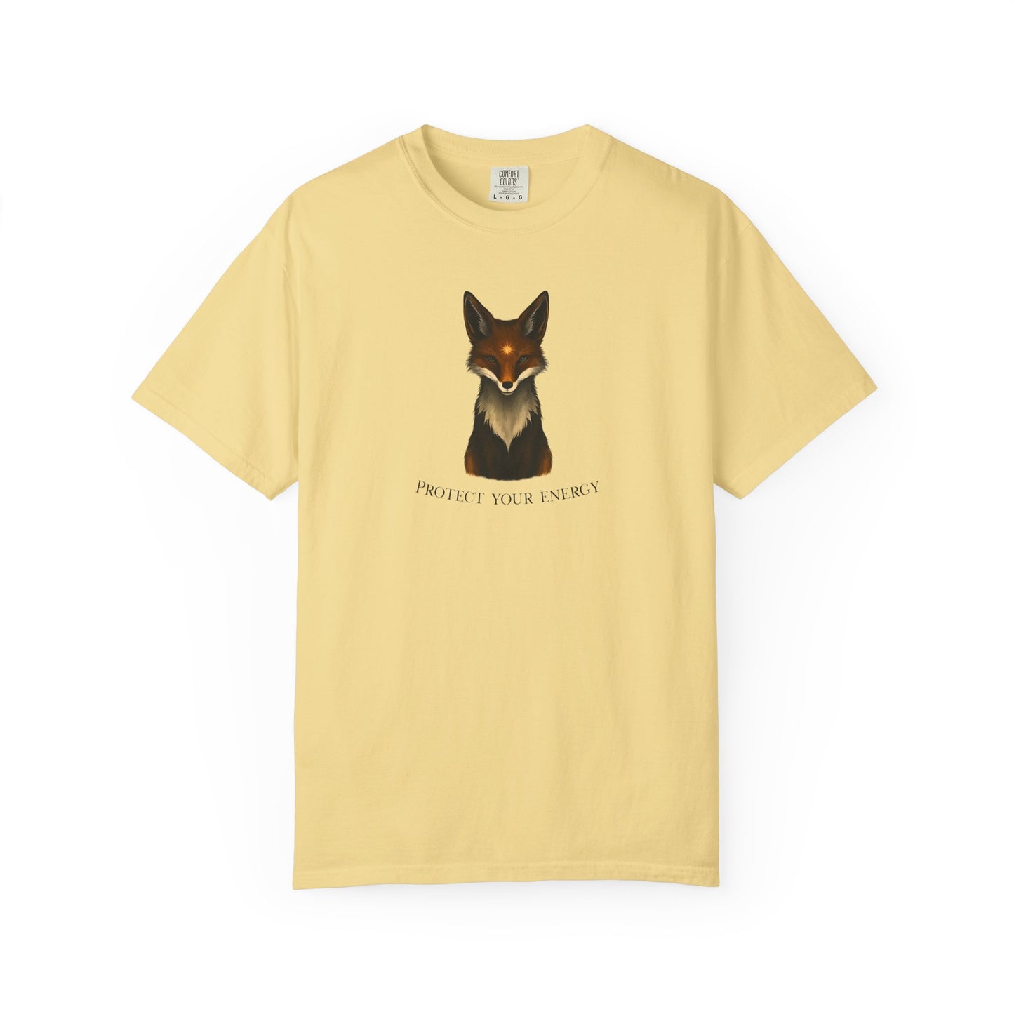 "Protect Your Energy" Fox T-Shirt - Spiritual Graphic Tee with Minimalist Animal Design