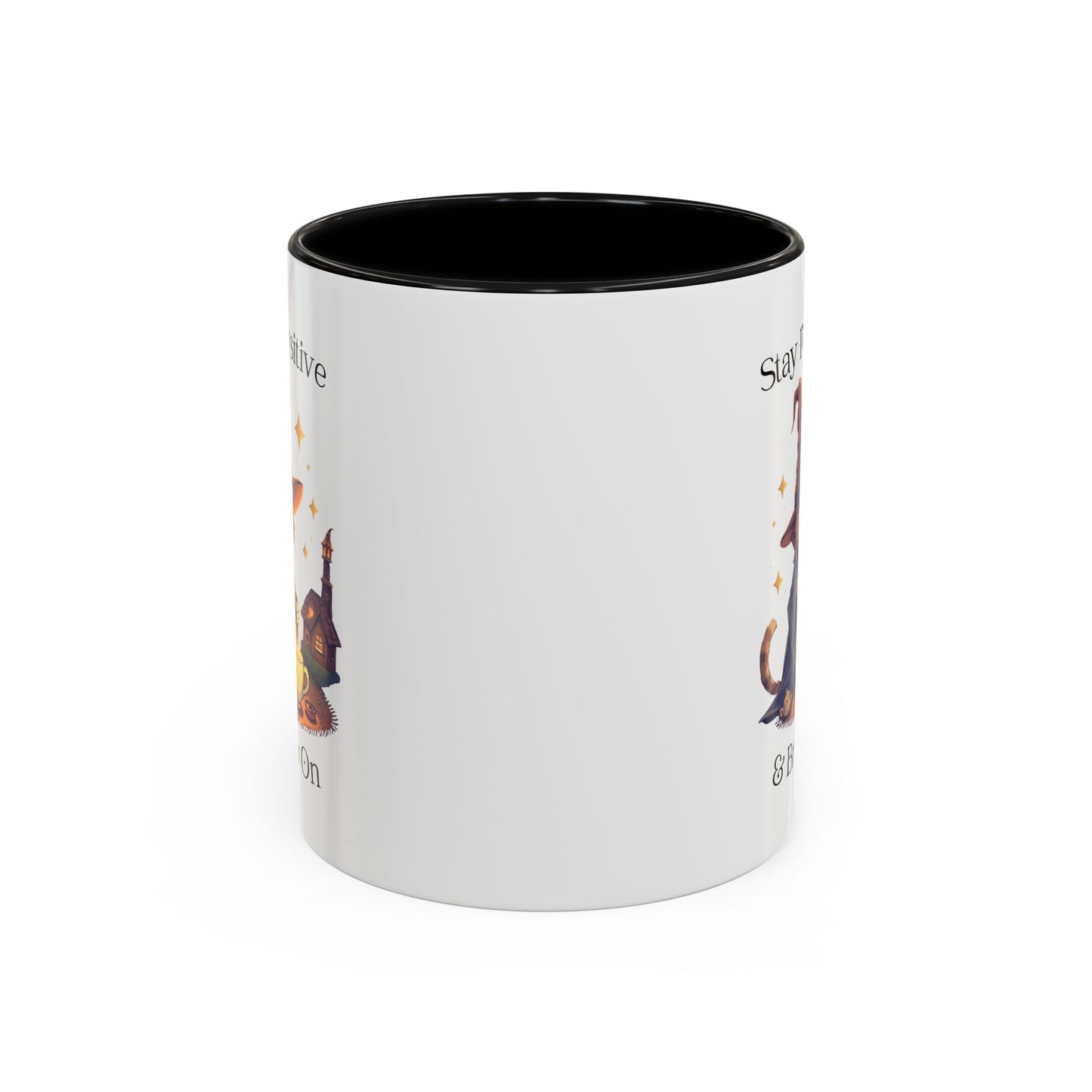 Magical Cat Coffee Mug – Stay Pawsitive & Brew On Cup, Wizard Cat Coffee Gift, Cute Cat Lover Mug, Cat Magic Potion Mug, Gifts for Coffee Lovers