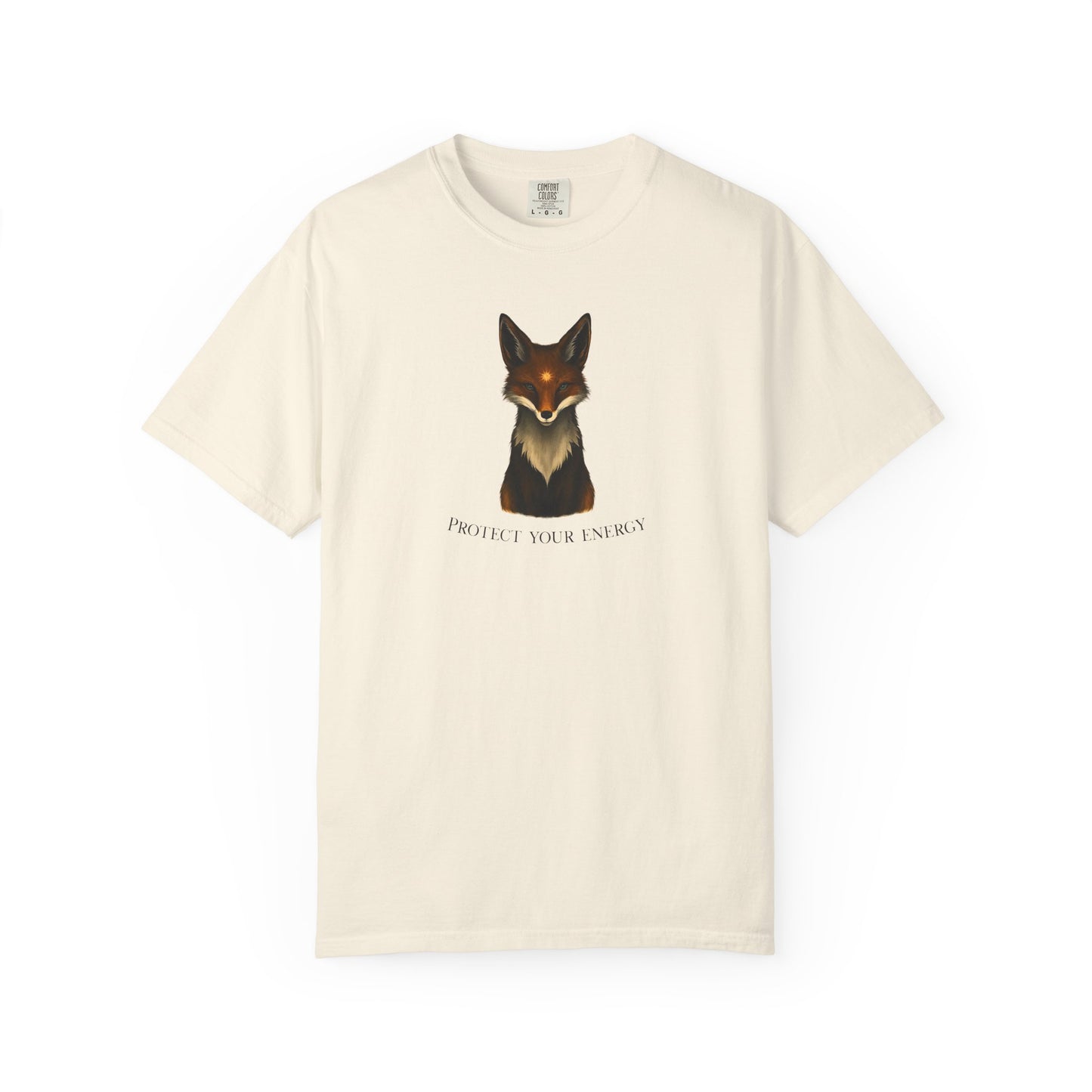 "Protect Your Energy" Fox T-Shirt - Spiritual Graphic Tee with Minimalist Animal Design