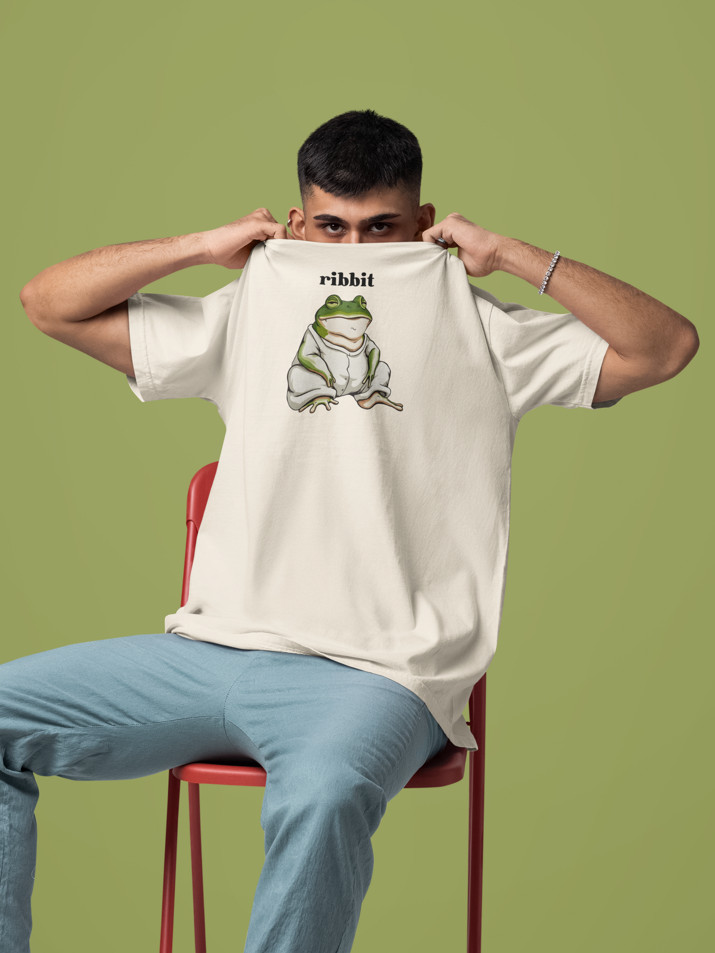 "Ribbit" Frog T-Shirt - Cute Minimalist Anime Style Graphic Tee