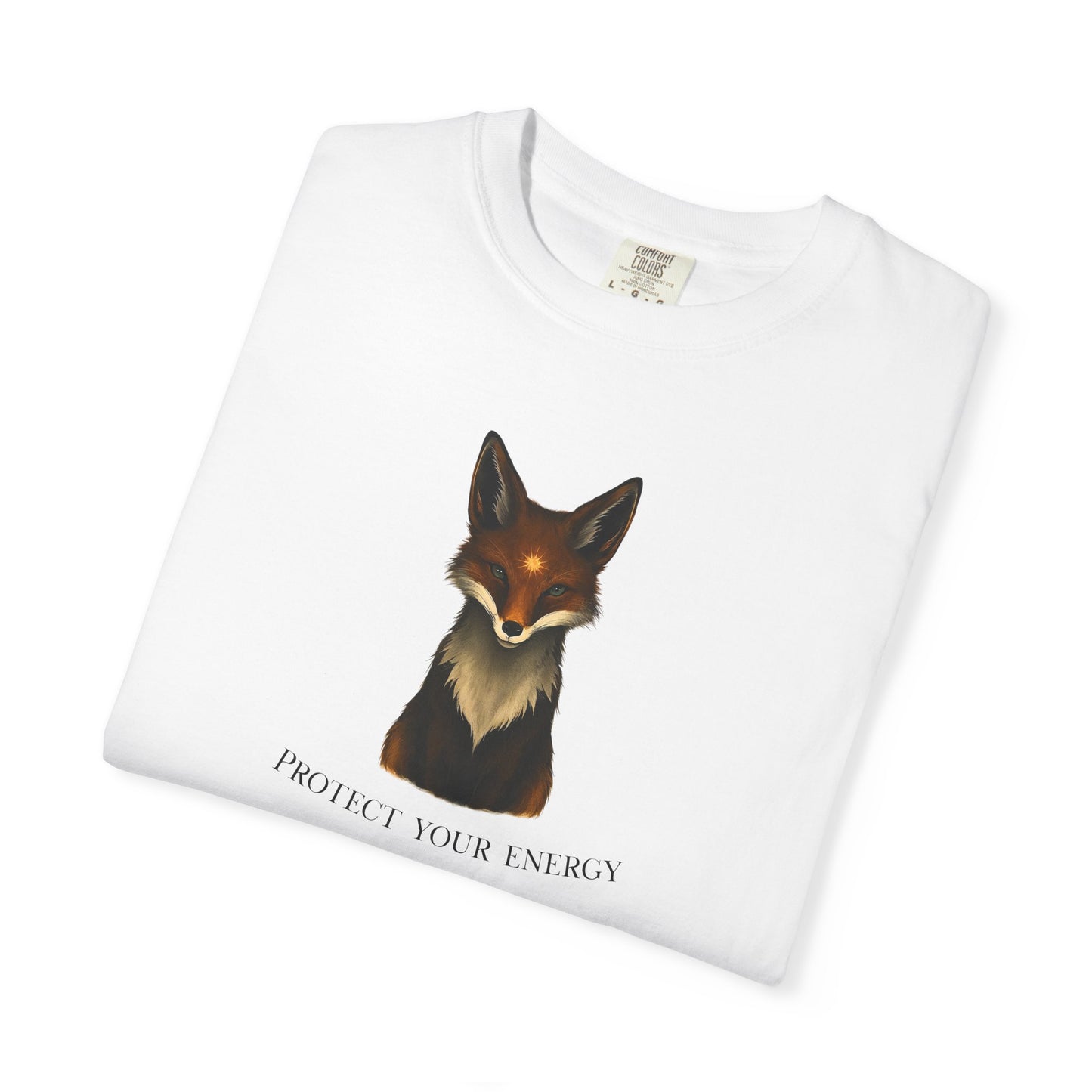 "Protect Your Energy" Fox T-Shirt - Spiritual Graphic Tee with Minimalist Animal Design