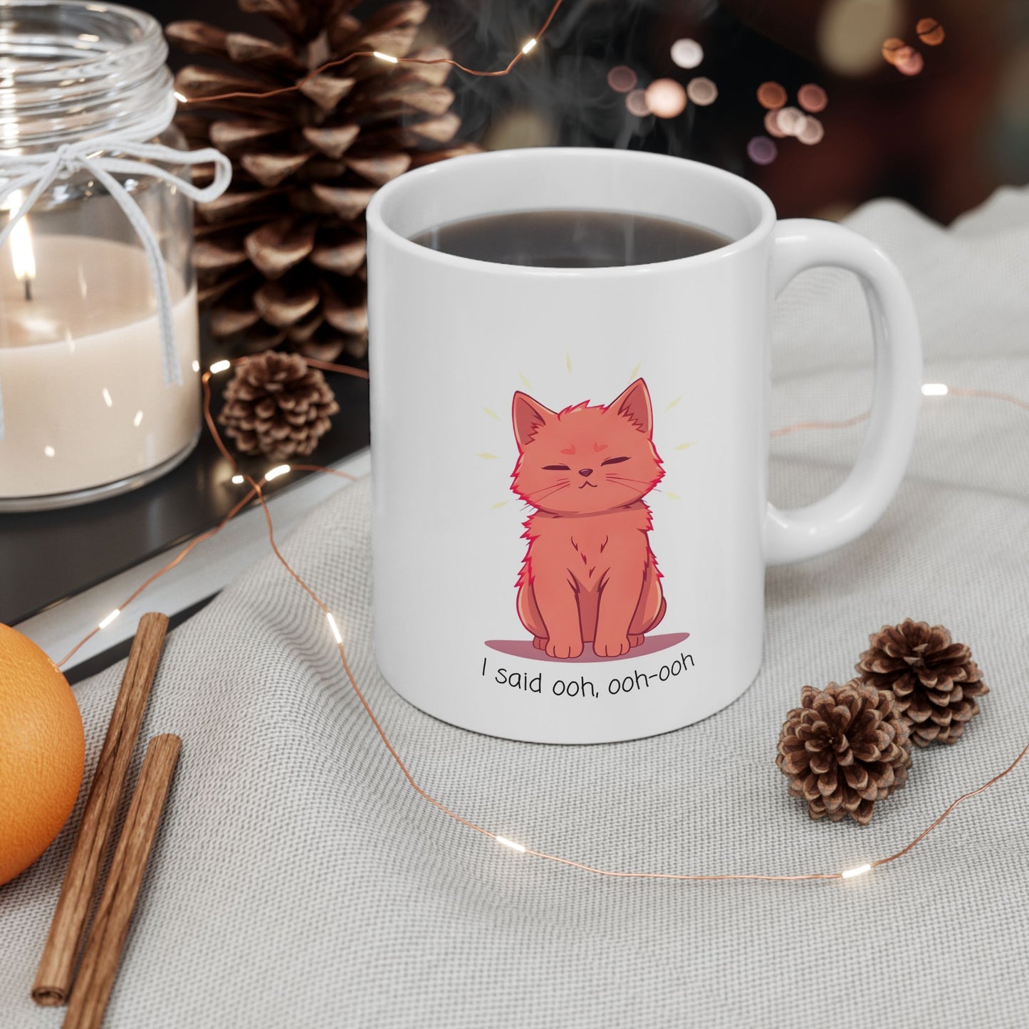 "I Said Ooh, Ooh-Ooh" Orange Cat Meme Mug - Viral TikTok Trend Coffee Mug