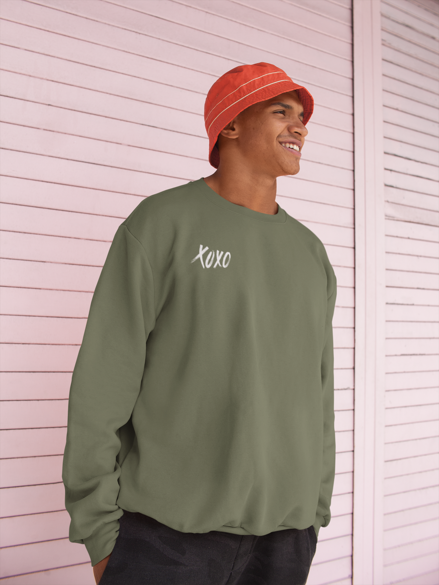 XOXO Embroidered Crewneck Sweatshirt - Minimalist Valentine's Day Sweater